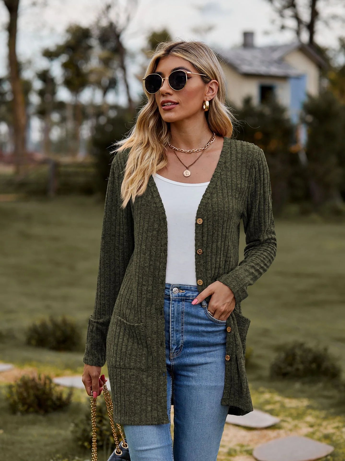 Striped Long Sleeve Cardigan