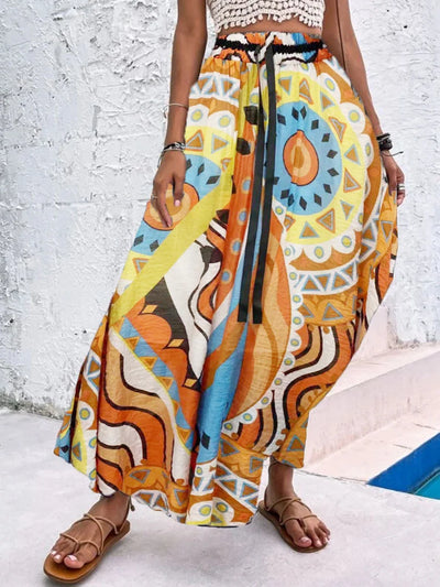 Large Hem Skirt Printed Beach