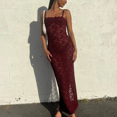 Sheer Lace Bodycon Dress With Printed Neck