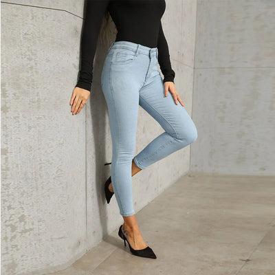 Jeans Ladies Hip Slim Pant Elastic Large Size Nine Pants