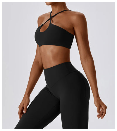 Quick Dry Sports Bra With Crossed Straps