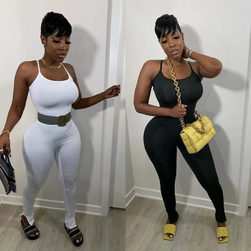 Solid Color Exercise Jumpsuit For Women