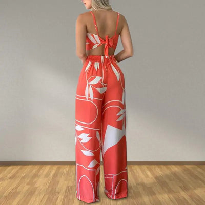 Set With A Tie Back Top And Straight Pants