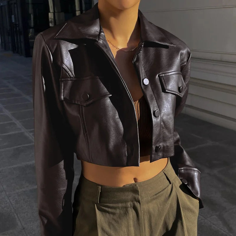 Women’s Sexy Short Leather Jacket