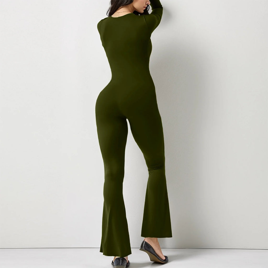 Wide-Leg Pants And Elastic Long Sleeves
