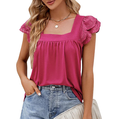 Summer Knitted Short Women Sleeved T-shirt