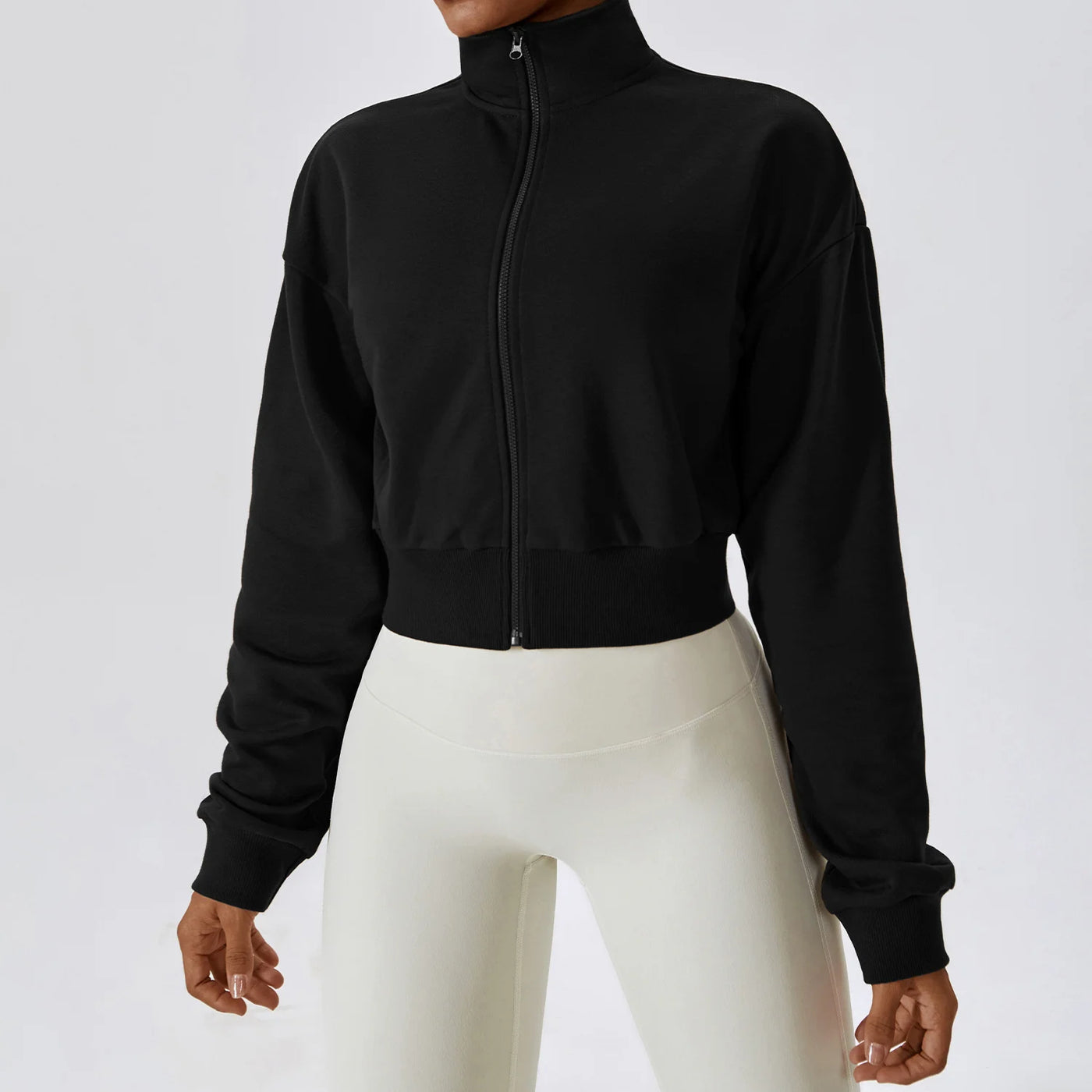 Long-Sleeve Sports Sweatshirt with Loose Zipper