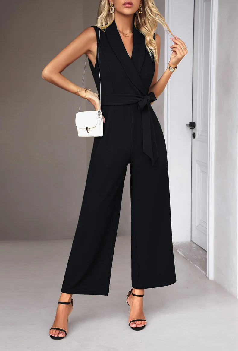 Sleeveless Jumpsuit With Elegant Casual Pants