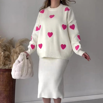 Knitted Love Print Sweater