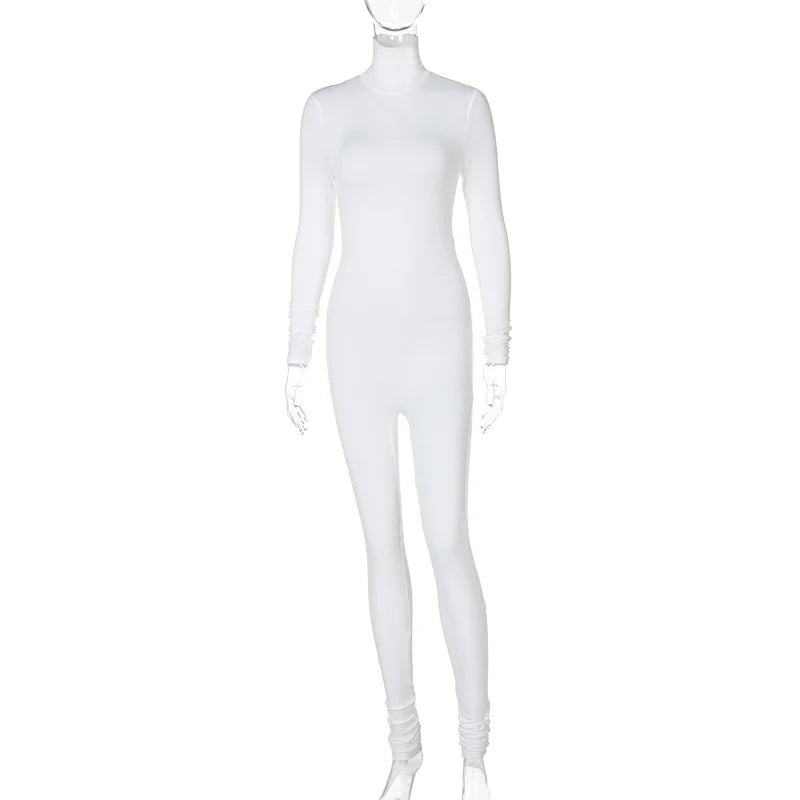 Solid Color Tight Fitting Sports And Fitness Jumpsuit