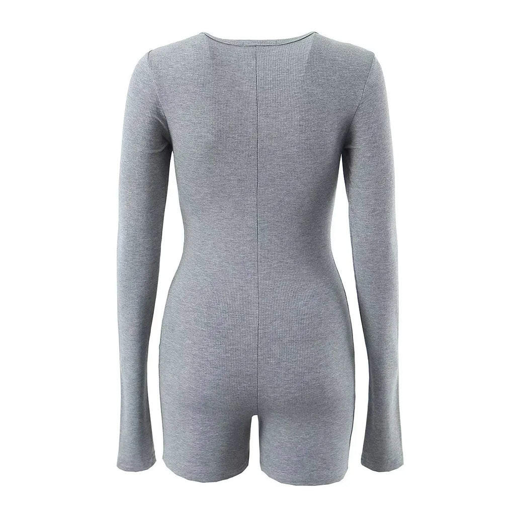 Round Neck Long Sleeve Jumpsuit