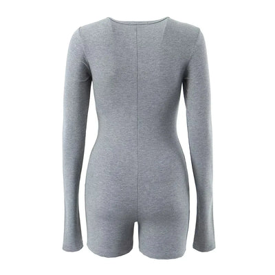 Round Neck Long Sleeve Jumpsuit