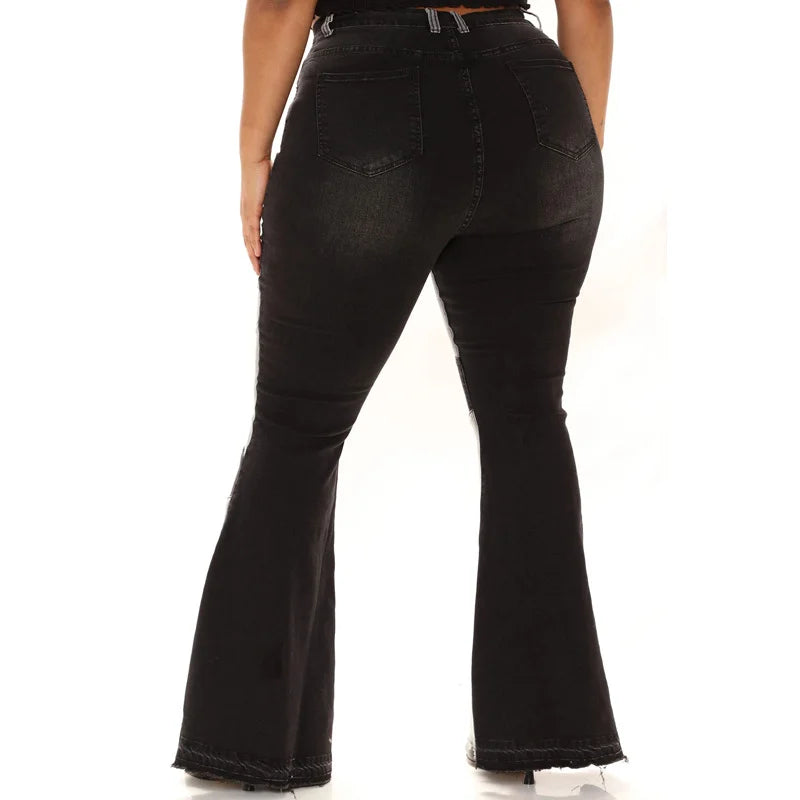 Women’s Jeans With Colorful Patch Wide Leg
