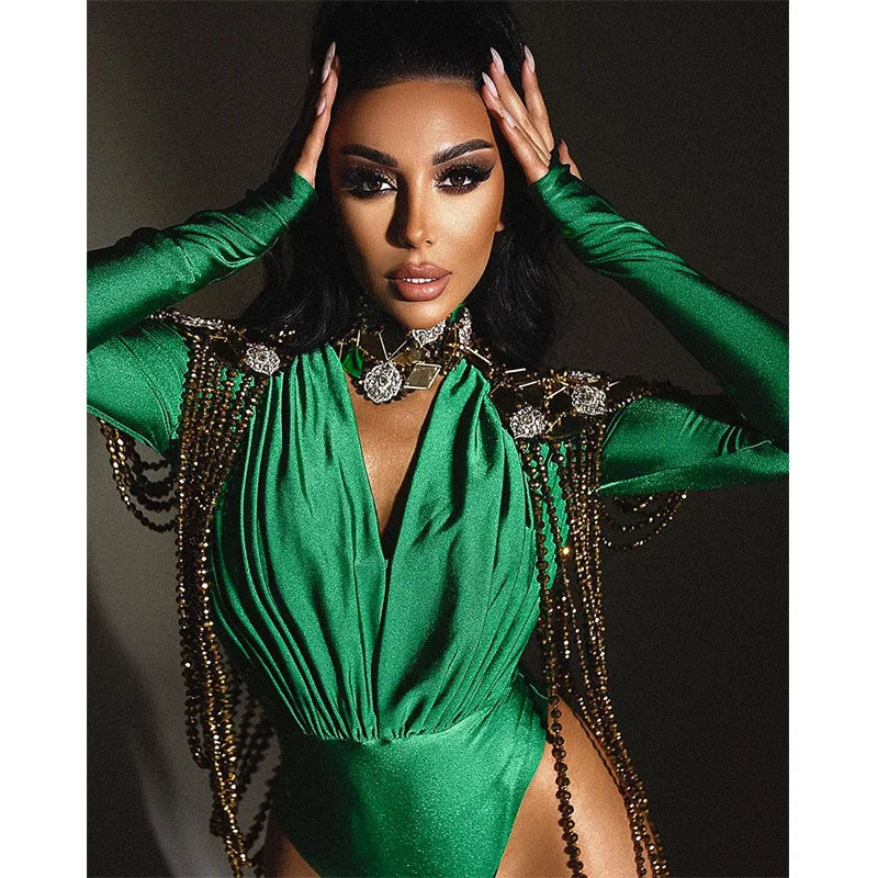 V-Neck Long Sleeve Jumpsuit