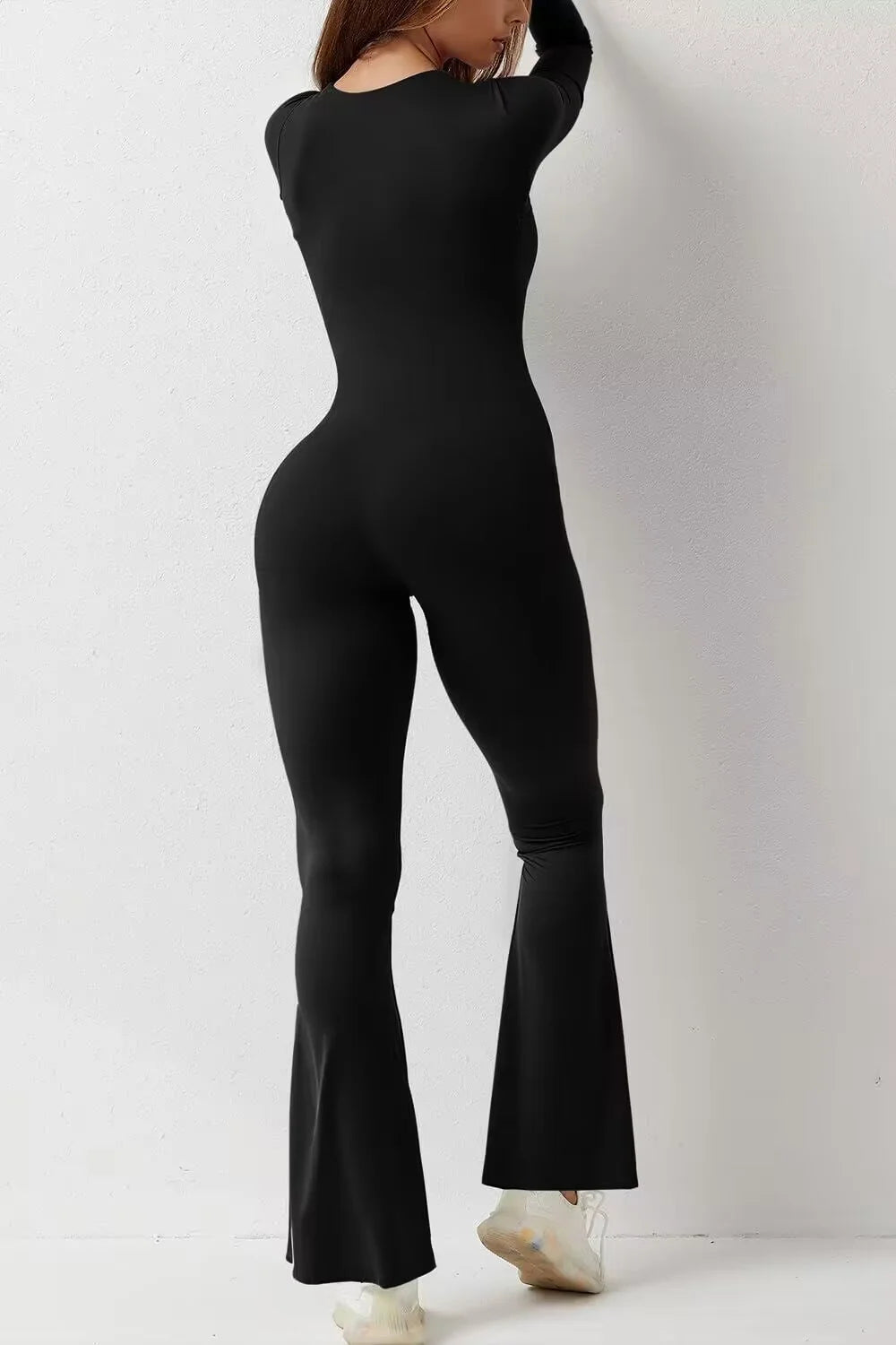Wide-Leg Pants And Elastic Long Sleeves