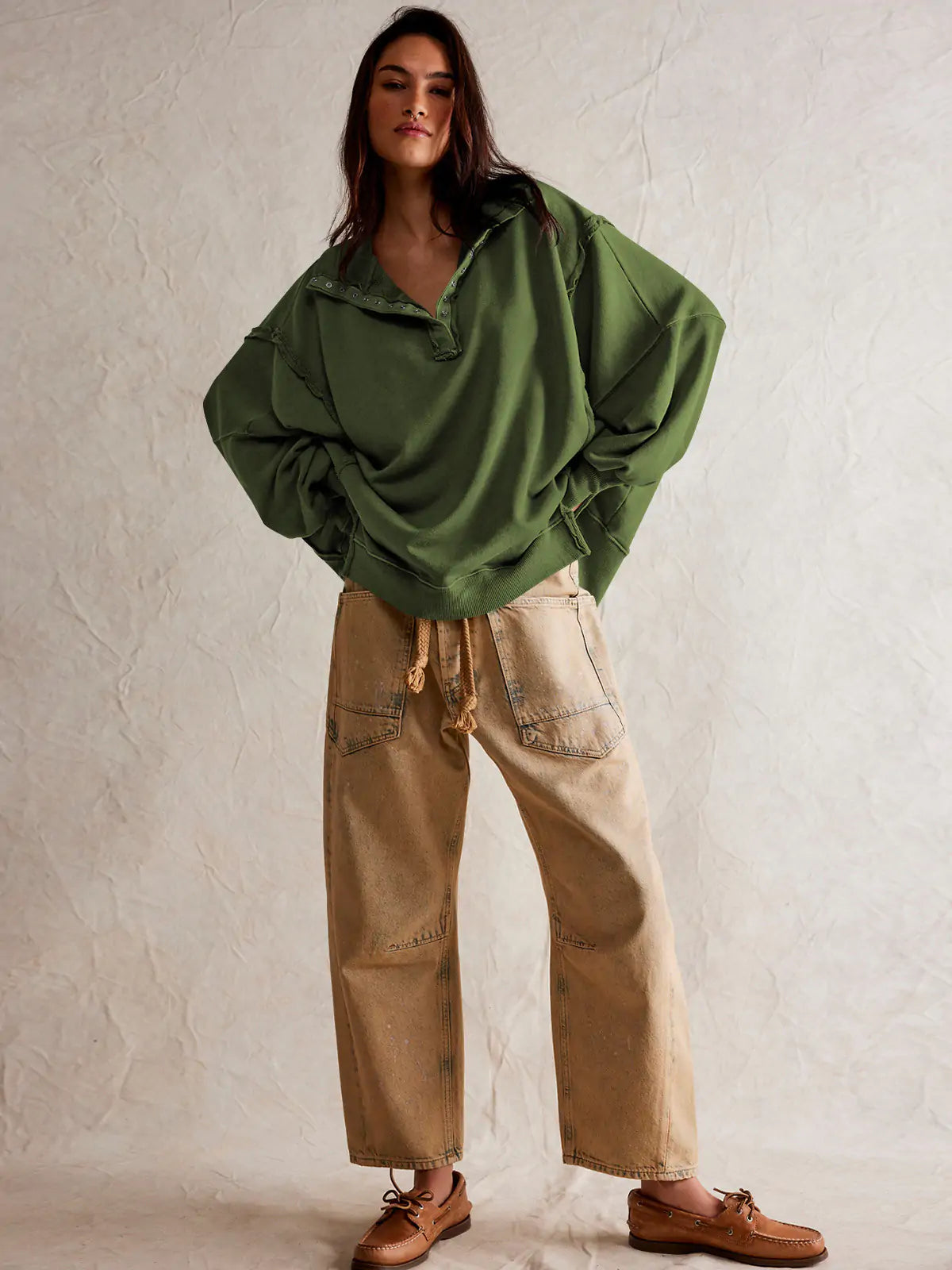 Loose Sweater with Open Lapels