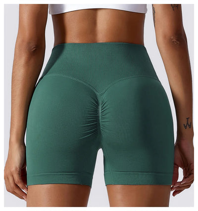 High Waist Running Gym Shorts Tight Fit Seamless Gym Shorts