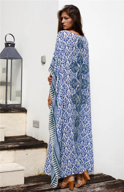 Beach Covered Pareo With Floral Cotton Prints