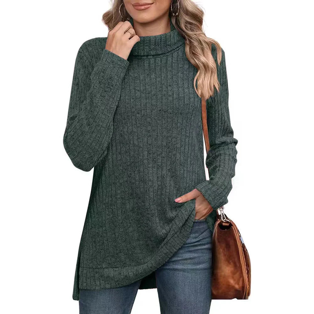 Collar Slit Pit Loose Sweater Woman