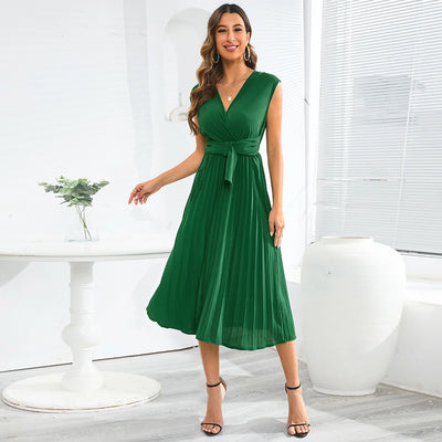 Summer Sleeveless V Neck Dress