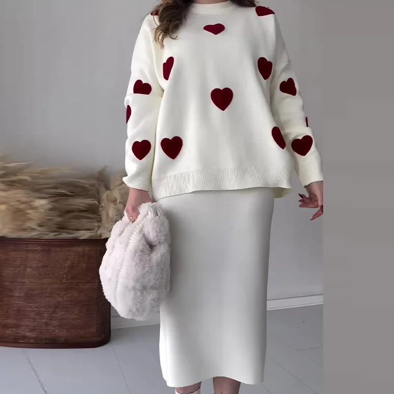 Knitted Love Print Sweater