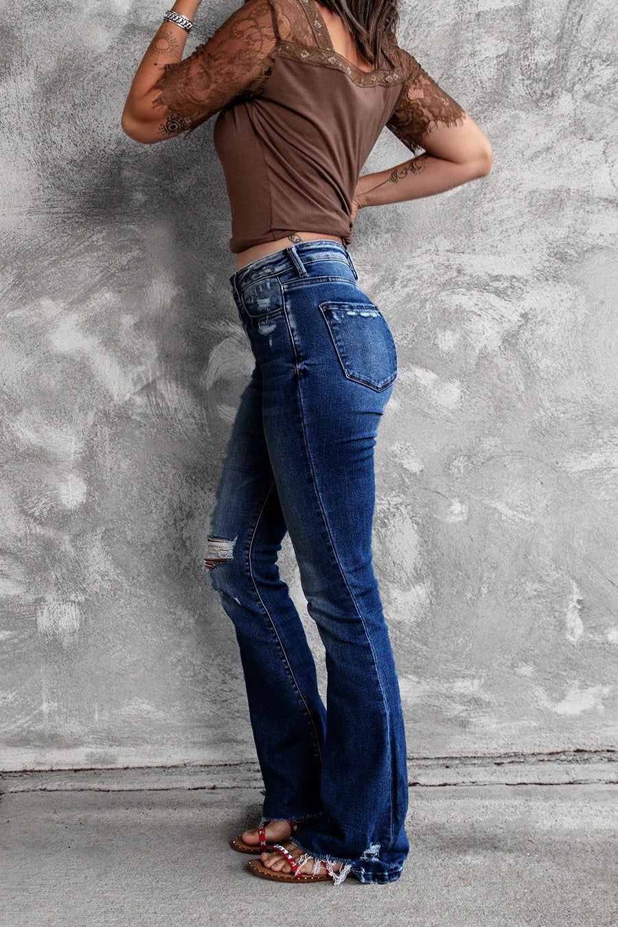 High Waist Stretch Micro Flared Bootcut Jeans