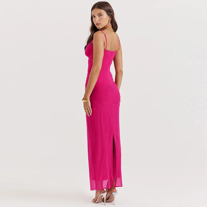 Lace Mesh Strap Dress