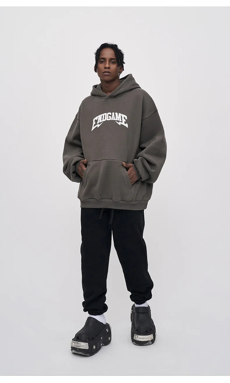 Fleece Hoodie Foam Printed Loose Jacket