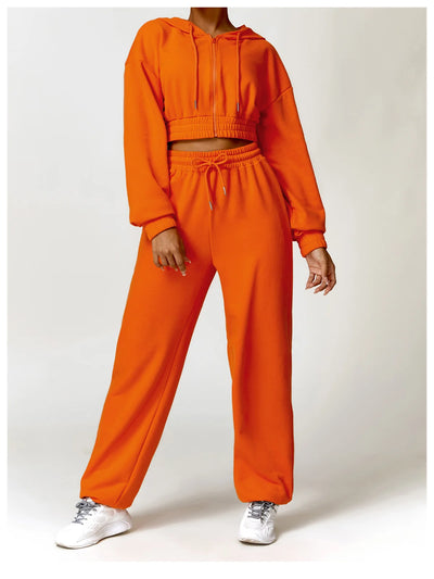 Casual Loose Long Sleeve Zipper Hooded Sweatshirt