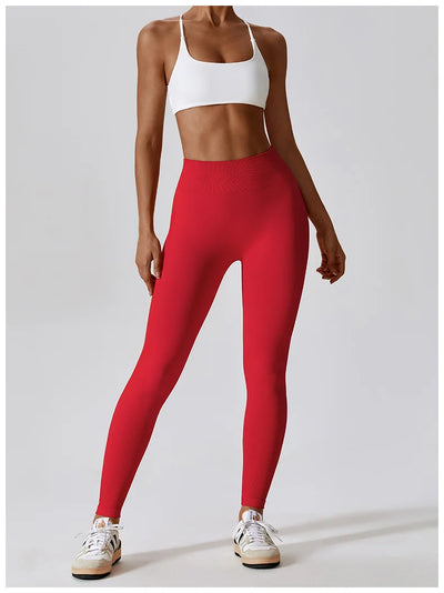 Seamless High Waist Sports Pants with Quick-Drying Hip Enhancer