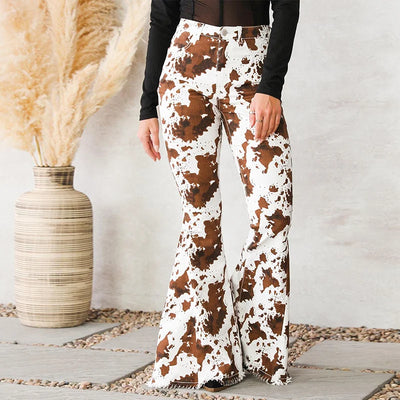 Brown High Waisted Bell Bottom Jeans