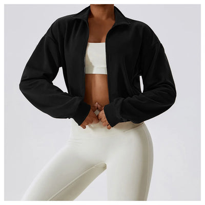 Long-Sleeve Sports Sweatshirt with Loose Zipper
