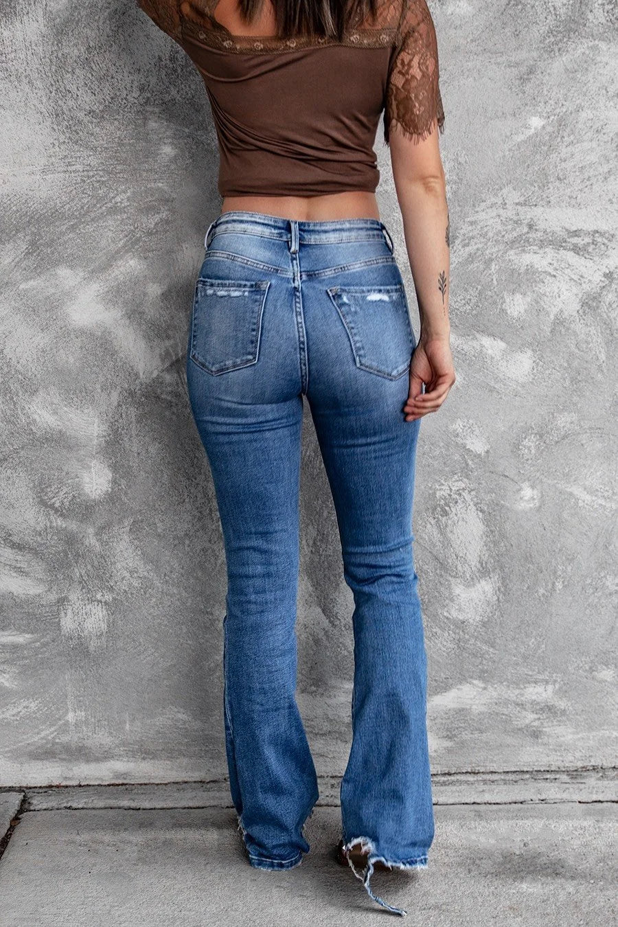 High Waist Stretch Micro Flared Bootcut Jeans