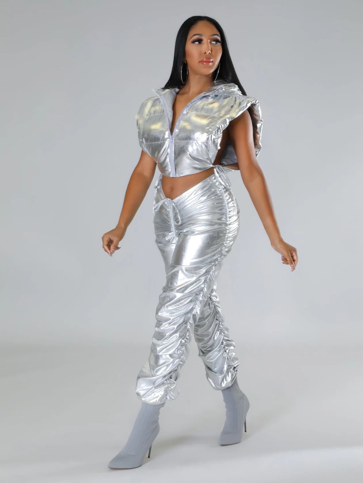 Metallic Vest Jacket