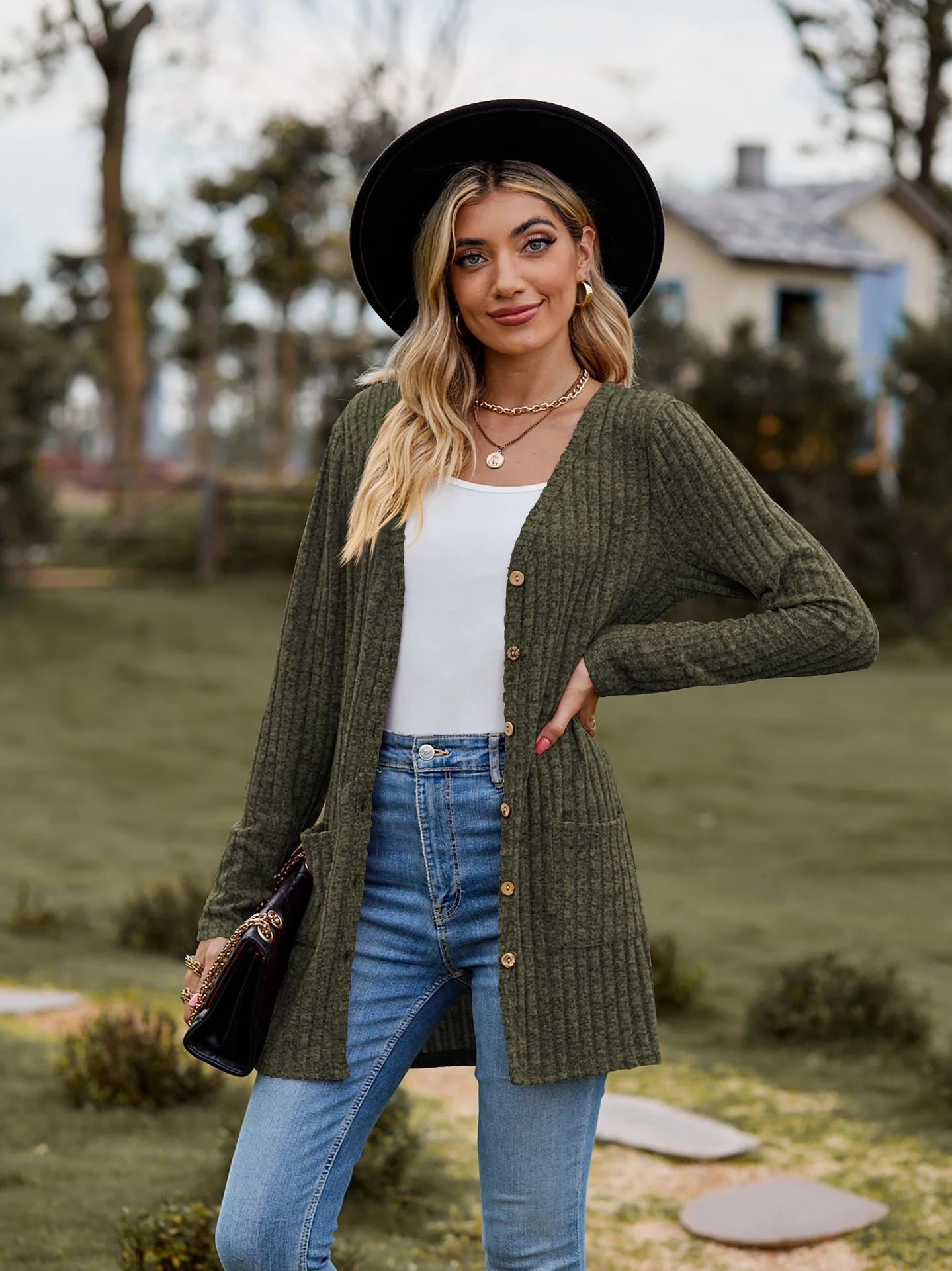 Striped Long Sleeve Cardigan