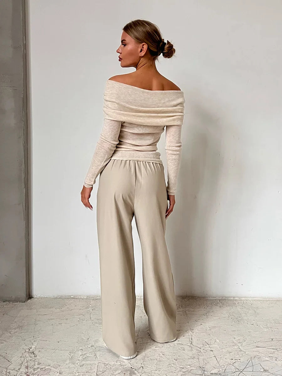 Knitted Long Sleeve Wool Sweater