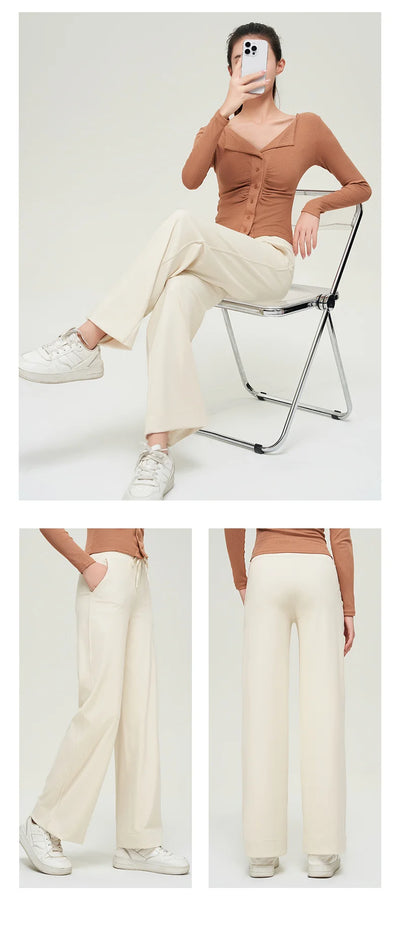 Elastic Straight Leg Pants Sports Micro Trumpet Fitness Pants