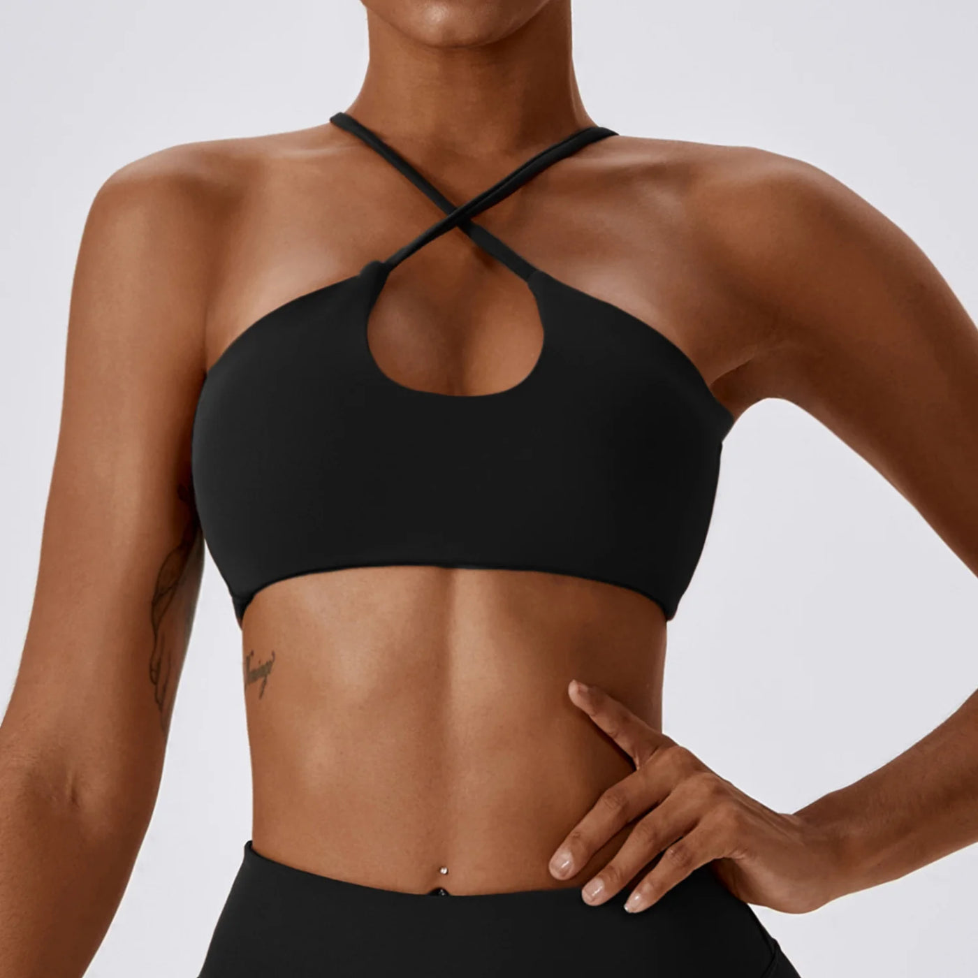 Quick Dry Sports Bra With Crossed Straps