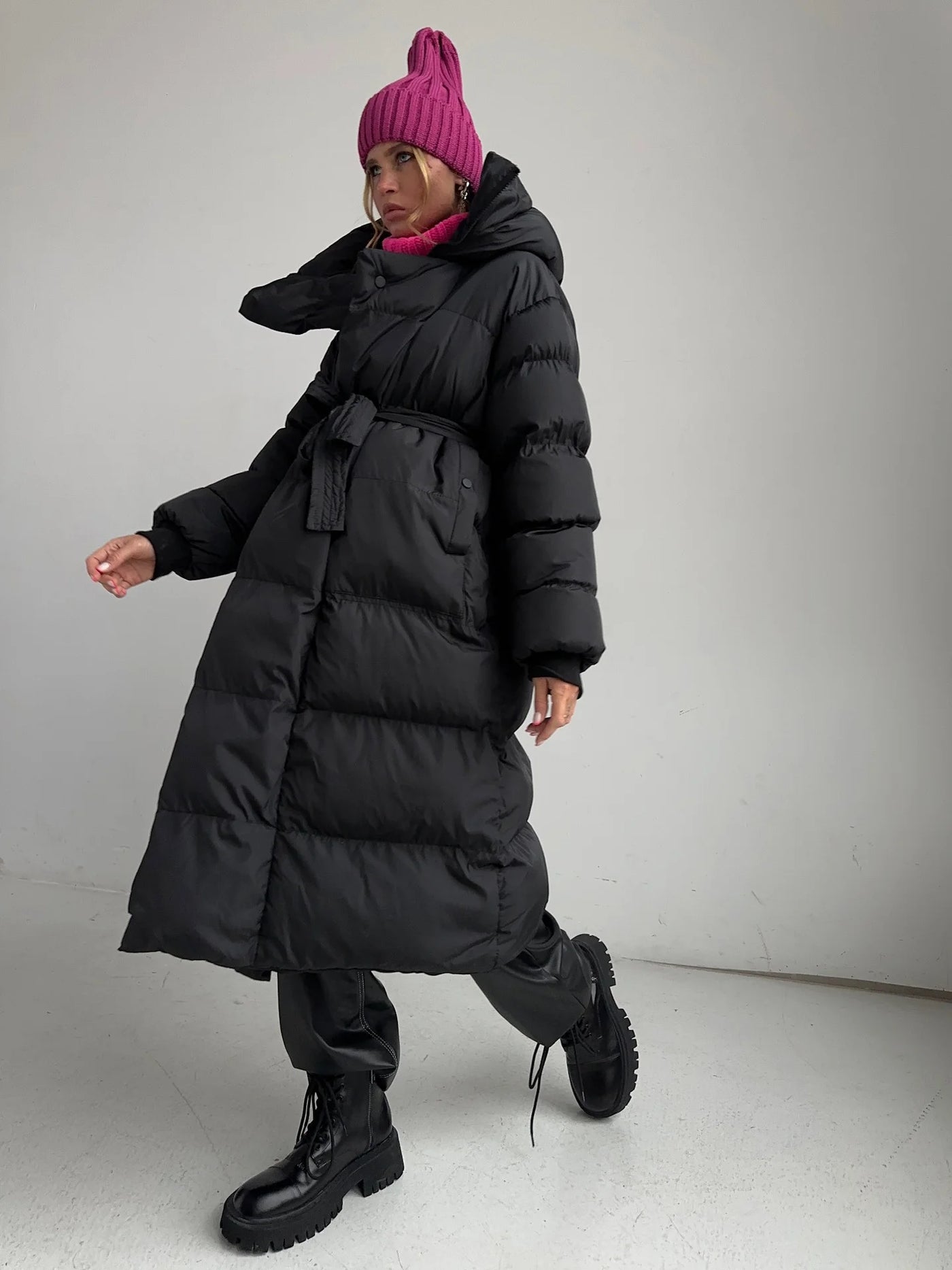 Long Jacket With Hood And Buttons