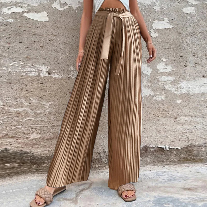 100 Pleated Drape Wide Leg Pants