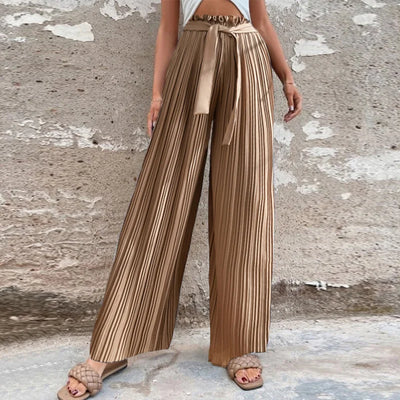 100 Pleated Drape Wide Leg Pants