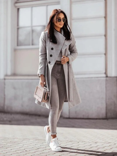 Wool Trench Coat With Laces