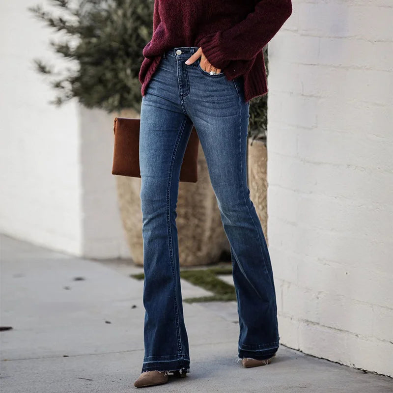 Stylish Slim Fit Stretch Flared Jeans