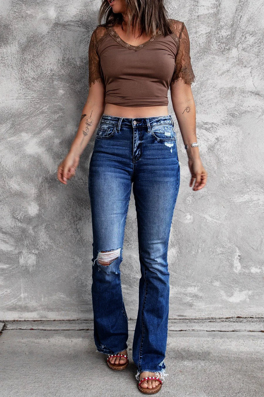 High Waist Stretch Micro Flared Bootcut Jeans