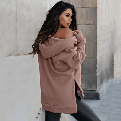 Sweater Zipper Loose Casual Pocket Zipper Hoodie Jacket