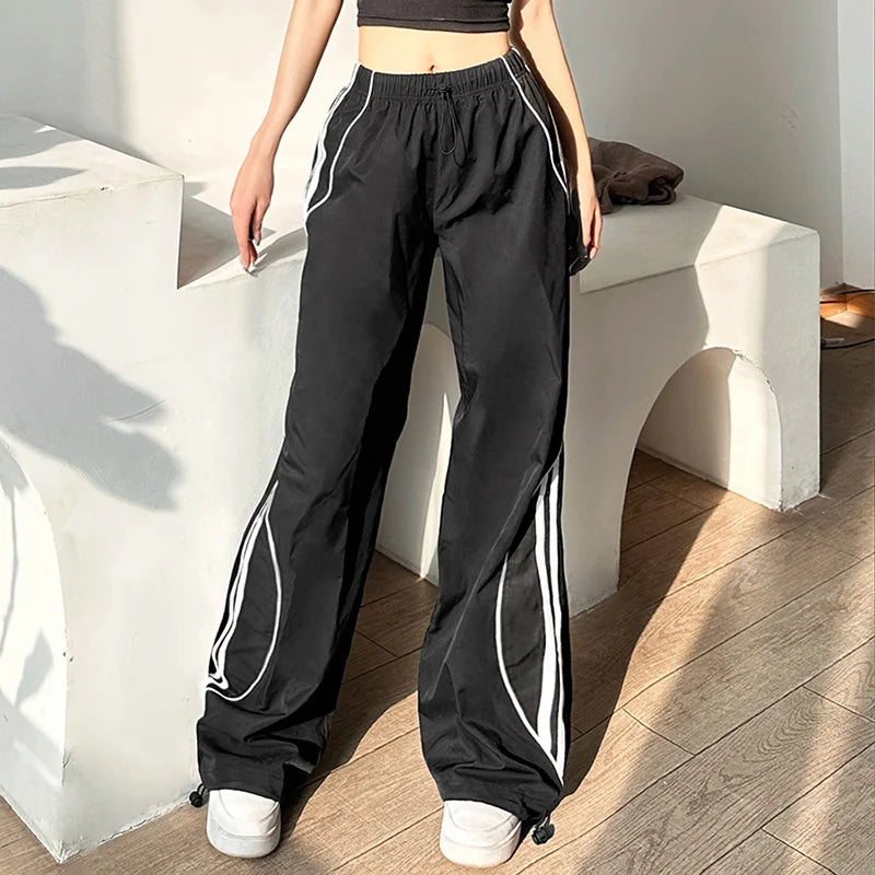 Loose Straight Pants With Drawstring