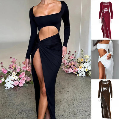 Women’s High End Fashion Temperament Crop Top Waist Hot Girl Sexy Dress
