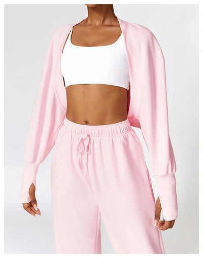 Knitted Cardigan With Bat Sleeves With Sports Jacket Running Sports