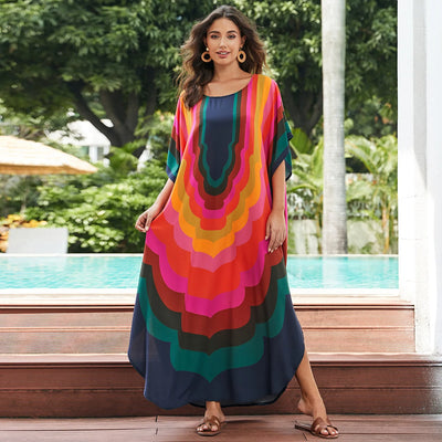Multicolored Cotton Printed Beach Robe