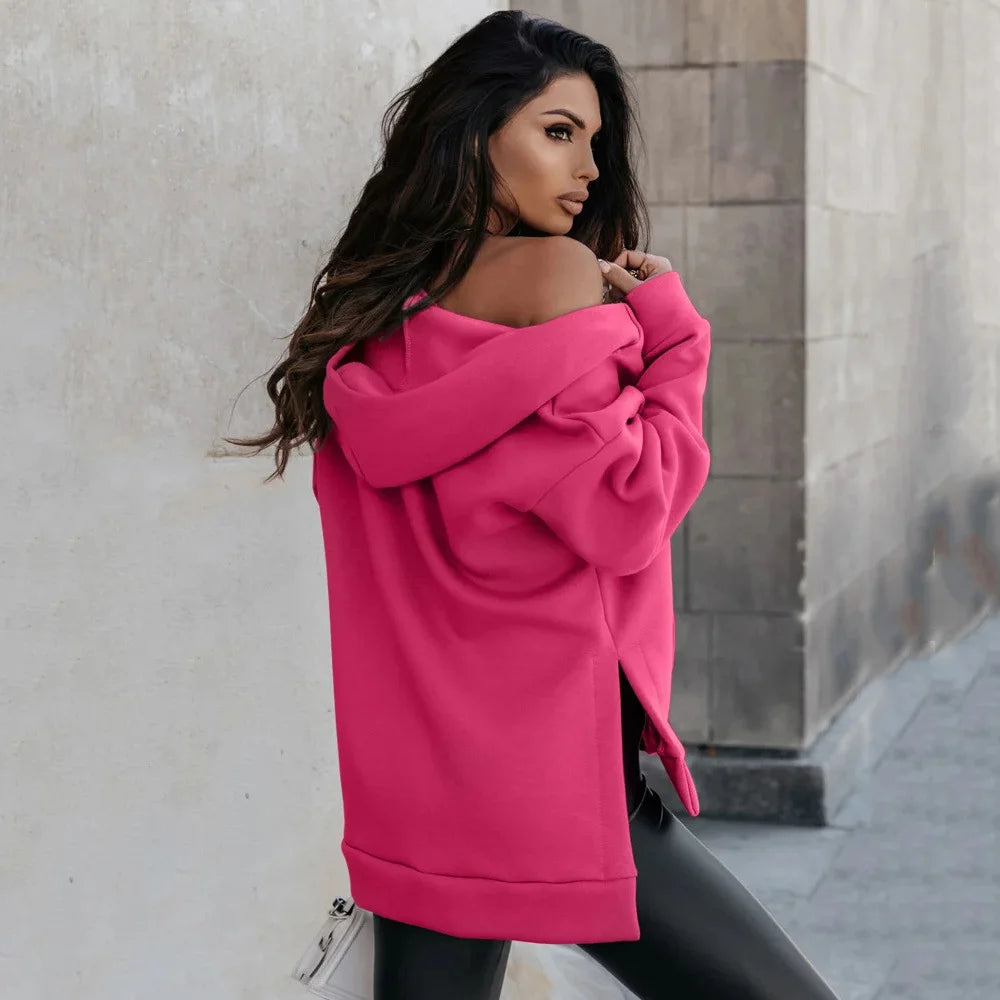 Sweater Zipper Loose Casual Pocket Zipper Hoodie Jacket